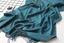 Load image into Gallery viewer, Fashion Winter Solid Soft Scarf Cashmere Lightweight Scarves Shawls Cashmere Escharpe Scarfs Lightweight Shawls Hijabs Shawls Escharpe Elegant Wrap Blanket Bandana Tassel For Lady