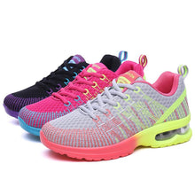 Load image into Gallery viewer, Fashion Women Lightweight Running Shoes Outdoor Sports Shoes Breathable Mesh Comfort Air Cushion Lace Up Sneakers Womans Athletic Sneakers Workout Running Shoes