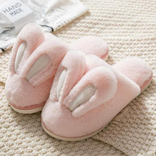 Load image into Gallery viewer, Fashion Women Slippers Winter Warm Fur Shoes Men Couples Cute Rabbit Ears Soft Sole Home Indoor Plush Winter Warm Memory Foam Cotton Home Slippers Soft Plush Fleece Slip On House Slippers