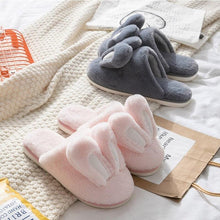 Load image into Gallery viewer, Fashion Women Slippers Winter Warm Fur Shoes Men Couples Cute Rabbit Ears Soft Sole Home Indoor Plush Winter Warm Memory Foam Cotton Home Slippers Soft Plush Fleece Slip On House Slippers