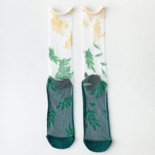 Load image into Gallery viewer, Fashion Women Socks New Spring Summer Mesh Thin Long Printed Socks Women Casual Breathable Fresh Flower Socks Korea Style Color Thin Socks For Women