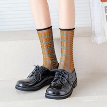 Load image into Gallery viewer, Fashion Women Socks New Spring Summer Mesh Thin Long Printed Socks Women Casual Breathable Fresh Flower Socks Korea Style Color Thin Socks For Women