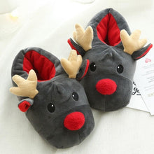 Load image into Gallery viewer, Fashion Women Warm Slippers Autumn Winter Soft Plush Christmas Deer Cotton Slippers Home Indoor Cute Slippers Warm Home Slippers Woman'S Plush Cotton Shoes Comfy Slipper For Girls Indoor Outdoor Soft Bottom Non-Slip Floor Shoes
