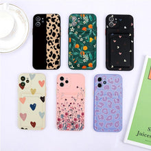 Load image into Gallery viewer, Fashionable Anti-Scratch Soft Lining Protective Case For iPhone Cases Card Holder Cute Flower Heart Phone Case For iPhone 12 13 Mini Pro Beautiful Design Soft Iphone Case