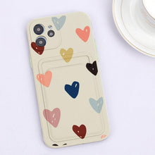 Load image into Gallery viewer, Fashionable Anti-Scratch Soft Lining Protective Case For iPhone Cases Card Holder Cute Flower Heart Phone Case For iPhone 12 13 Mini Pro Beautiful Design Soft Iphone Case