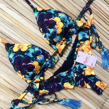 Load image into Gallery viewer, Fashionable Bikini Swimwear Women Swimsuit Female Bikini Set Knot Push Up Bathing Suit Comfortable Summer Women's Ribbed Tie Bikini Lace Up Bottom String Swimsuit Swim Wear
