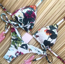 Load image into Gallery viewer, Fashionable Bikini Swimwear Women Swimsuit Female Bikini Set Knot Push Up Bathing Suit Comfortable Summer Women's Ribbed Tie Bikini Lace Up Bottom String Swimsuit Swim Wear