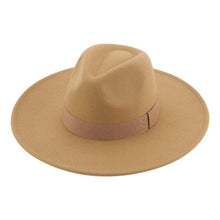 Load image into Gallery viewer, Fashionable Fedora Hats Women Wide Brim Dress Caps Women's Fedora Hats Elegant Wide Brim Fedora Hat Wedding Men Hat Warm Retro Style Belt 56-58cm