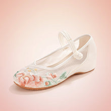 Load image into Gallery viewer, Women's Floral Embroidered Mesh Shoes – Breathable Hollow-Out Retro Flats