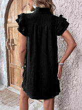 Load image into Gallery viewer, Elegant Ruffled Cap Sleeve Mini Dress Feminine & Flowy Summer Dress