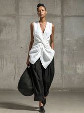 Load image into Gallery viewer, Women's Tie-Front V-Neck Sleeveless Top & Wide-Leg Pants Set