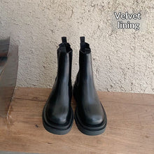 Load image into Gallery viewer, Women’s British-Style Mid-Calf Thick-Soled Leather Boots