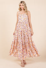 Load image into Gallery viewer, New Summer Flower Print Tiered Sleeveless Empire Maxi Dress – Elegant and Flattering Floral Dress with Empire Waist