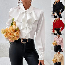 Load image into Gallery viewer, Women’s Ruffled Collared Blouse | Long Sleeve Dressy Work Top