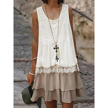 Load image into Gallery viewer, Sleeveless Lace Patchwork Sundress Clothes Casual Dresses