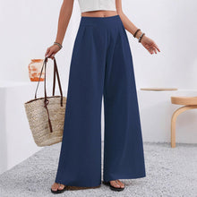 Load image into Gallery viewer, Women's High-Waist Wide-Leg Trousers with Pockets – Full Length