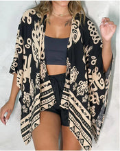 Load image into Gallery viewer, Women’s Printed Cardigan Top with Drop Shoulder Sleeves