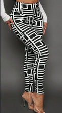 Load image into Gallery viewer, Women’s Geometric Print Knitted Leggings – Casual Stretch Pants
