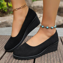 Load image into Gallery viewer, Wedge Heel Slip-On Loafers