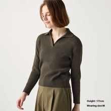 Load image into Gallery viewer, Women’s Ribbed Half-Open Collar Sweater
