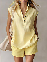 Load image into Gallery viewer, Women's Casual Sleeveless Cardigan Top & Shorts Set