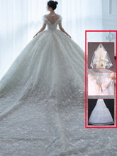 Load image into Gallery viewer, Off Shoulder French Main Wedding Dress