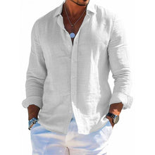Load image into Gallery viewer, Men's Long Sleeve Shirt Casual Loose Lapel Button Top Solid Color Plus Size Blouse Clothing