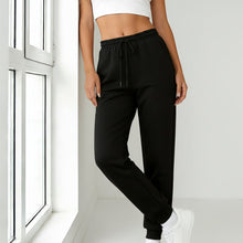 Load image into Gallery viewer, Women's Black Jogger Sweatpants – Loose Fit Drawstring Sweatpants with Pockets