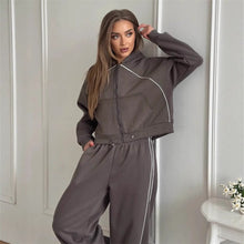 Load image into Gallery viewer, Women’s Sportswear Set Solid Color Cardigan Set