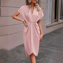Load image into Gallery viewer, Pleated A-Line Midi Dress – V-Neck Sleeveless Summer Dress