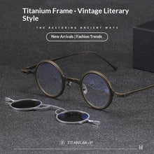 Load image into Gallery viewer, Pure Titanium Small Round Sunglasses – Retro Luxury Shades