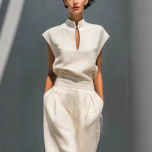 Load image into Gallery viewer, Women's Chinese-Style Satin Short-Sleeve Top & Pants Set