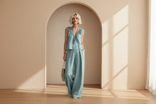 Load image into Gallery viewer, Women's Sleeveless Cotton-Linen Shirt & Pants Set – Urban 2-Piece