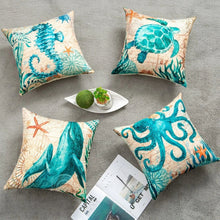 Load image into Gallery viewer, Mandotos Sea Turtle Printed Cushion Covers Linen Throw Pillow Cases For Home Decor Sofa Chair