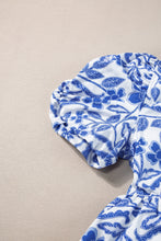 Load image into Gallery viewer, Royal Blue Printed Puff Sleeve Dress Stylish & Feminine Statement Dress For Every Occasion