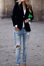Load image into Gallery viewer, One-Button Lapel Collar Long Sleeve Blazer for Women