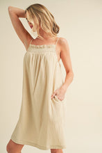 Load image into Gallery viewer, Embroidered Trim Gauze Square Neck Mini Cami Dress For Women – Feminine, Elegant & Stylish with Delicate Details
