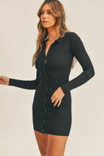 Load image into Gallery viewer, Button Up Ribbed Mini Shirt Dress – Ribbed Dress, Button-Up Shirt Dress, Mini Shirt Dress, Casual Shirt Dress, Versatile Shirt Dress