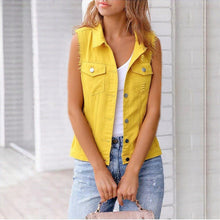 Load image into Gallery viewer, Women's Colorful Denim-Style Vest Jacket – Spring & Summer