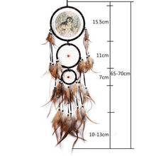 Load image into Gallery viewer, Feather Crafts Dream Catcher Brown Wind Chimes Handmade Christmas Net Handmade Wall Hanging Home Decor Dream Catcher With Feathers For Wall Hanging Car Home Balcony Decorations