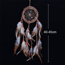 Load image into Gallery viewer, Feather Crafts Dream Catcher Brown Wind Chimes Handmade Christmas Net Handmade Wall Hanging Home Decor Dream Catcher With Feathers For Wall Hanging Car Home Balcony Decorations