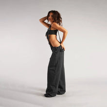 Load image into Gallery viewer, Y2K Denim Overalls - Zipper Suspender Jumpsuit Streetwear