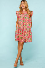 Load image into Gallery viewer, Full Size Ruffled Printed Dress with Side Pockets For Women – Trendy Ruffled Dress, Stylish Printed Dress, Pocketed Ruffled Dress, Casual Printed Dress, Functional Dress with Pockets, Flattering Ruffled Dress, Chic Printed Dress with Pockets
