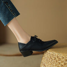 Load image into Gallery viewer, Women's Retro Strap Chunky Heel Pointed-Toe Shoes