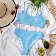Load image into Gallery viewer, Female Push Up Swimsuit Modern Swimwear For Women Bikinis High Waist Bikini Set Solid Bikini 2 Piece Swimsuit Bathing Suits Women Bathing Suit High Waist Bikini Set Sport Wear Swimming Suit Bikini
