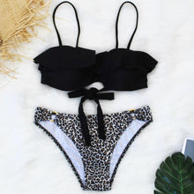 Load image into Gallery viewer, Female Two Piece Swimsuit Low Waist Bikini Floral Printing Swimwear Push Up Bathing Suit Detachable Padded Push Up Striped Bikini Set Two Piece Swimsuit Ladies Vintage Lace Bikini Sets Beach Swimwear