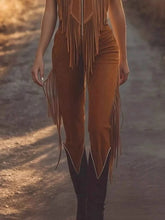 Load image into Gallery viewer, Western Style Fringe : Zip Front Jumpsuit