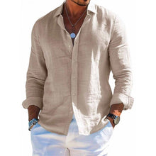 Load image into Gallery viewer, Men's Long Sleeve Shirt Casual Loose Lapel Button Top Solid Color Plus Size Blouse Clothing