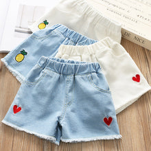 Load image into Gallery viewer, Girls' Embroidered Denim Shorts | For Ages 3-8 Years - # GIAA21410020