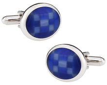 Load image into Gallery viewer, Fiber Optic Blue Cufflinks